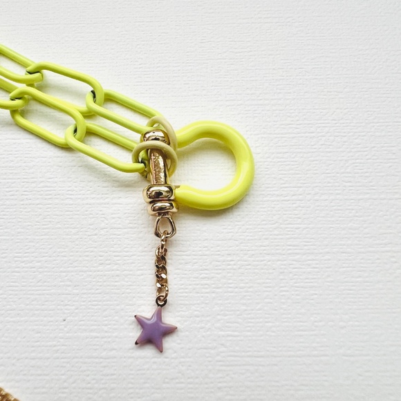 Neon Yellow and Purple 2 necklace stack - Picture 2 of 4